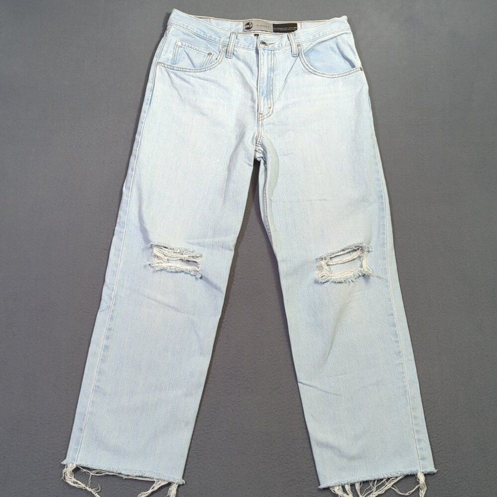 Levi's Silver Tab Jeans Women's 30 Blue '94 Baggy Distressed Ankle Fray Denim